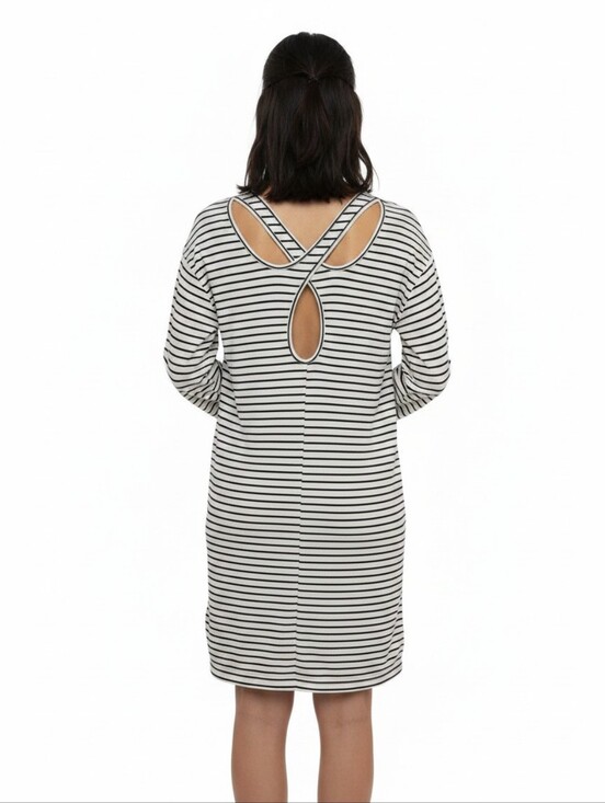Ya Los Angeles Dresses & Skirts - Striped Back-Detail Shift Dress - Black/White